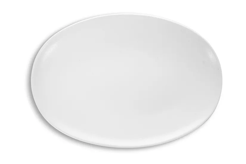 Ariane Porcelain AVCARNA70015026 10 1/4" (26 cm) Oxide Pearl White Coupe Oval Plate, 12/Case