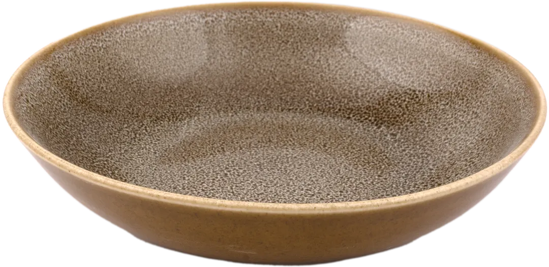 Ariane Porcelain AVCARNC97012001 China Plate – 8-1/4" Deep Rim Porcelain, Brown Freckles – 6/Case