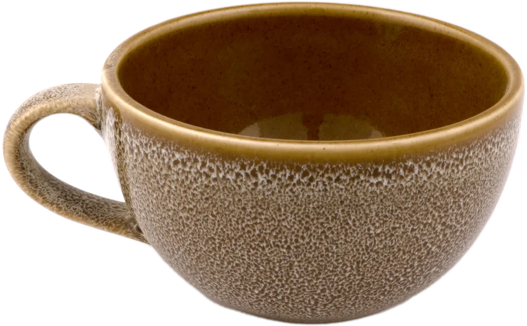 Ariane Porcelain AVCARND55044028 Tea Cup, 9.5 Oz, Light Brown, Freckled Outside, Porcelain, 6/Case