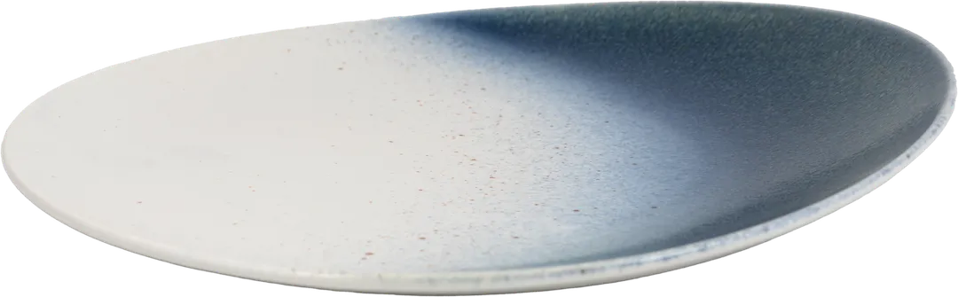 Ariane Porcelain AVCARND65111027 10 5/8" Oval Plate Reactive Lir Inside, White Matt, Coupe - 12/Case
