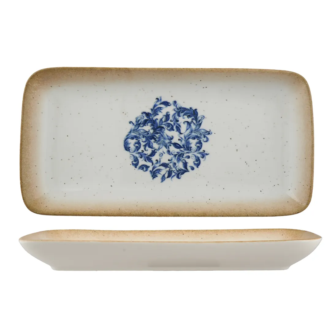Ariane Porcelain DGNARN11K011028 – 6/Case Amalfi Rectangular China Plate 11" x 5 1/2", Porcelain