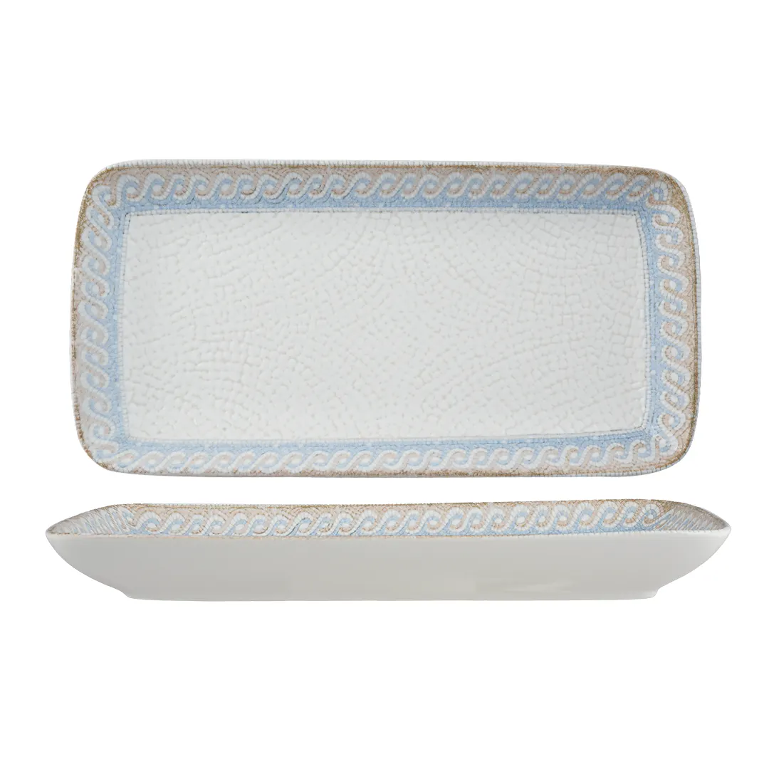 Ariane Porcelain DGNARN11L011028 Rectangle Plate, 11" x 5 1/2", Porcelain, Athena - 6/Case