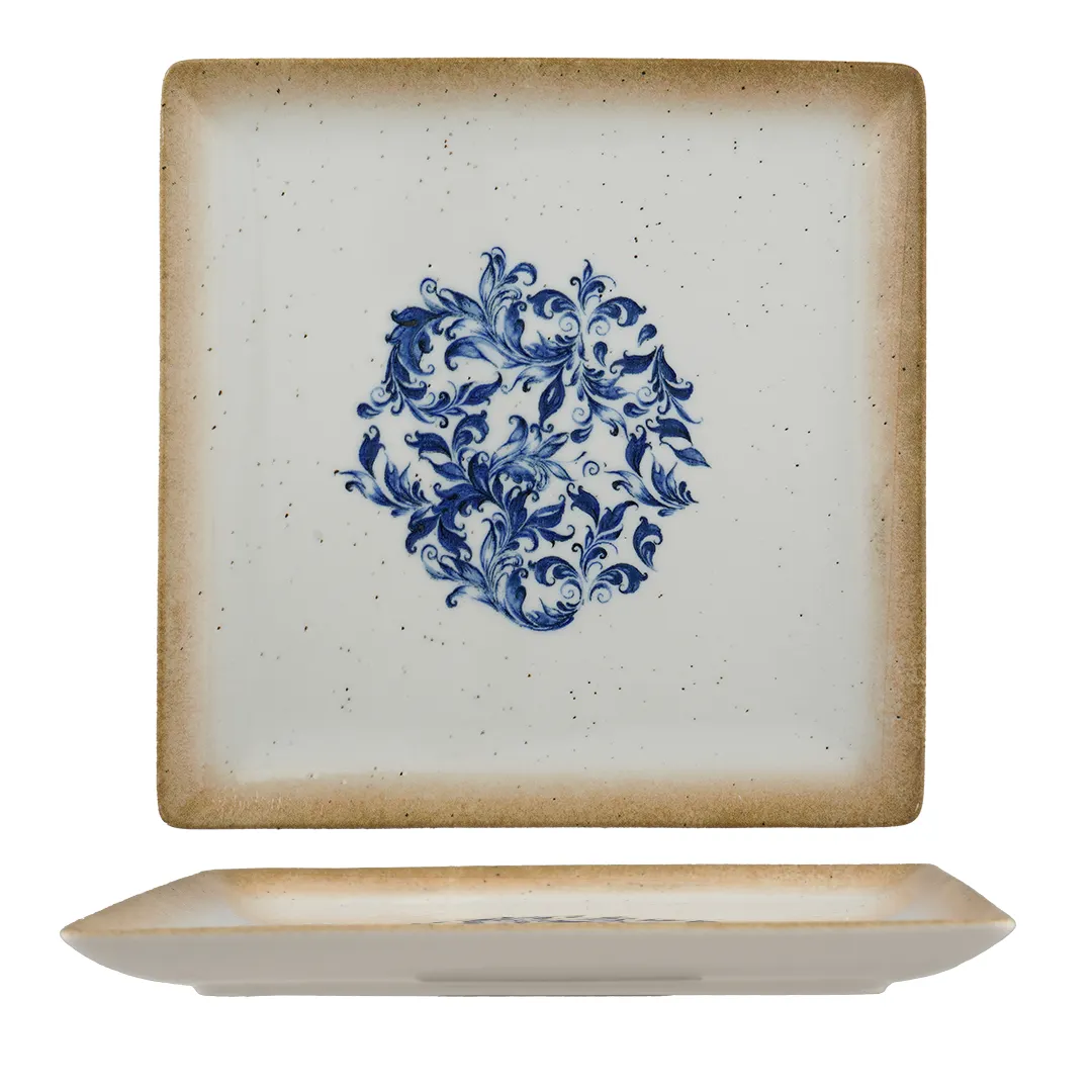 Ariane Porcelain DJSARN11K011001 Juliet Square Platter, 6 2/7" x 6 2/7", Porcelain, Amalfi, 12/Pcs