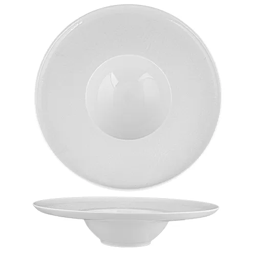 Ariane Porcelain DLGARN11Q012028 China Plate, 11" Deep Rim, Crackle Porcelain - 6/Case