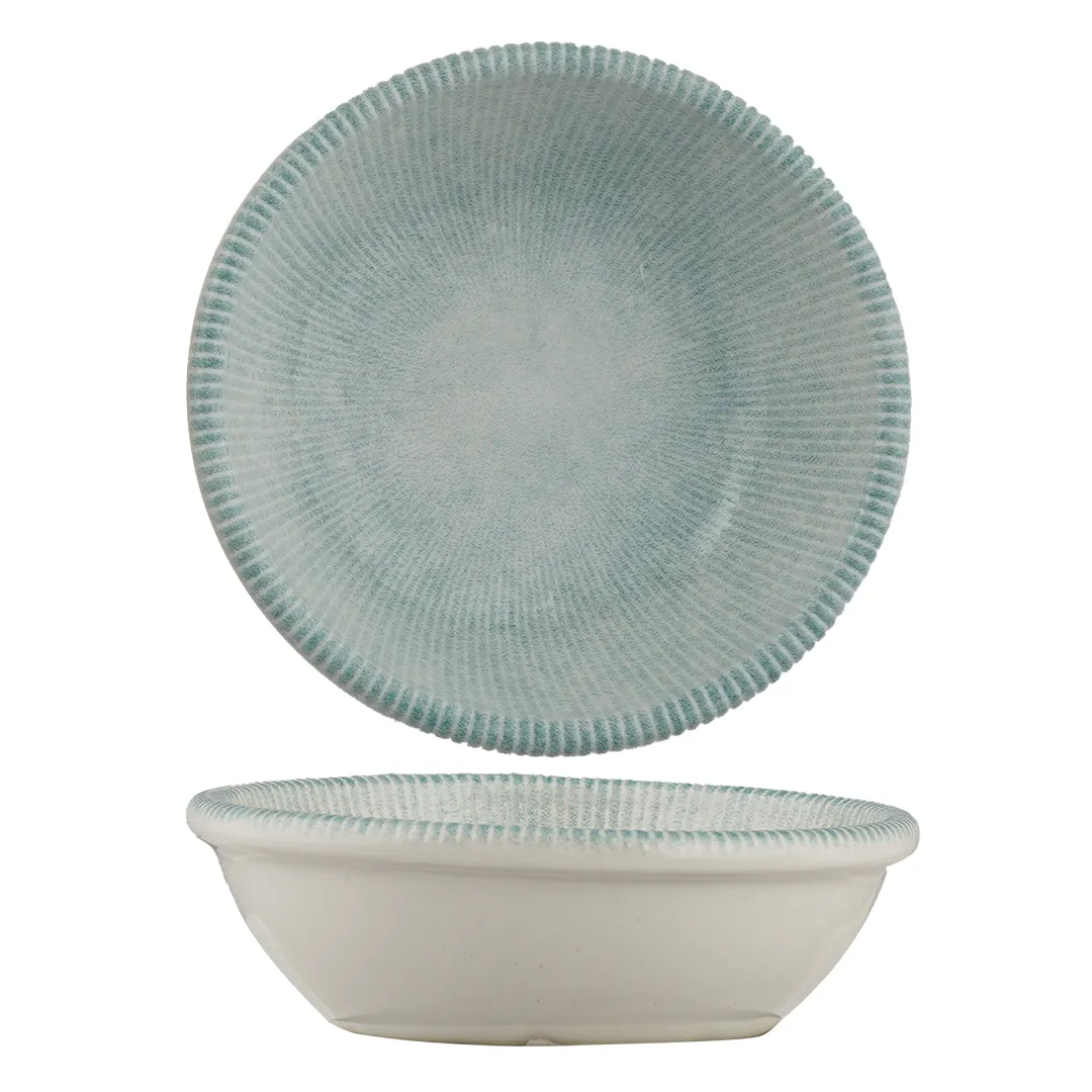 Ariane Porcelain DMNARN09T101030 Miniature Round Plate 3" x 1" (2.75"), Paros Aqua Porcelain 18/Case