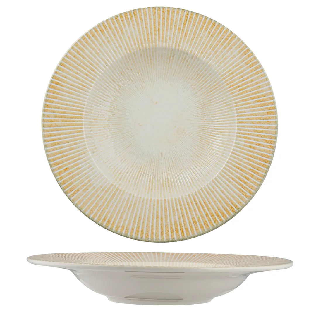 Ariane Porcelain DPRARN09S012026 Deep Plate, 10.25" (26 Cm), Paros Sand, Porcelain - 6/Case