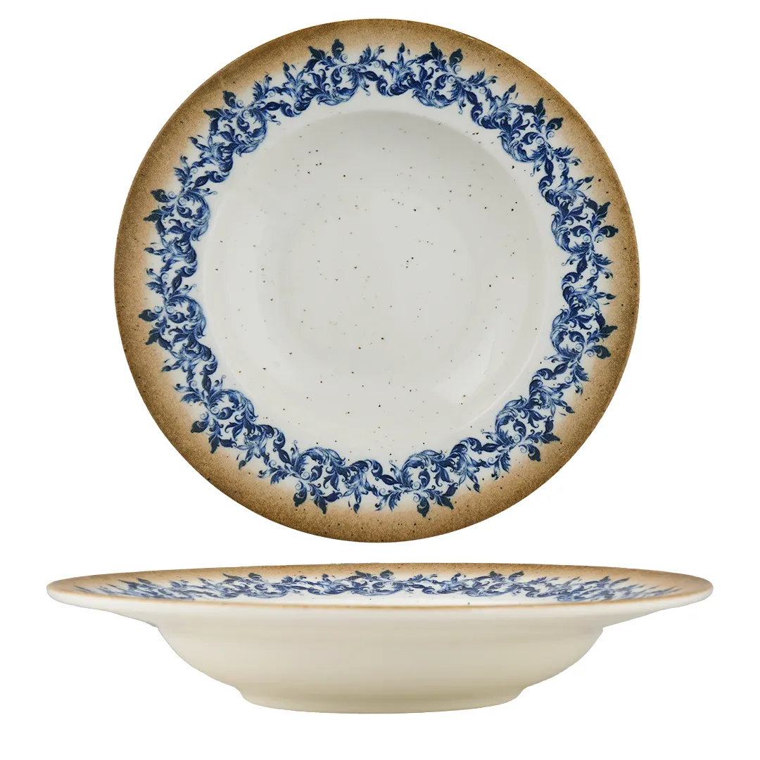 Ariane Porcelain DPRARN11K012026 - 10-1/4" Round Deep Rim China Plate, 26 CM, Porcelain, 6/Case