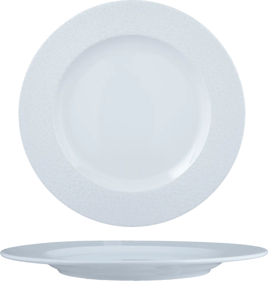 Ariane Porcelain DPRARN13B011015 6" Glacier Mineral Flat Edge Porcelain Round Plate 5.9" - 12/Case