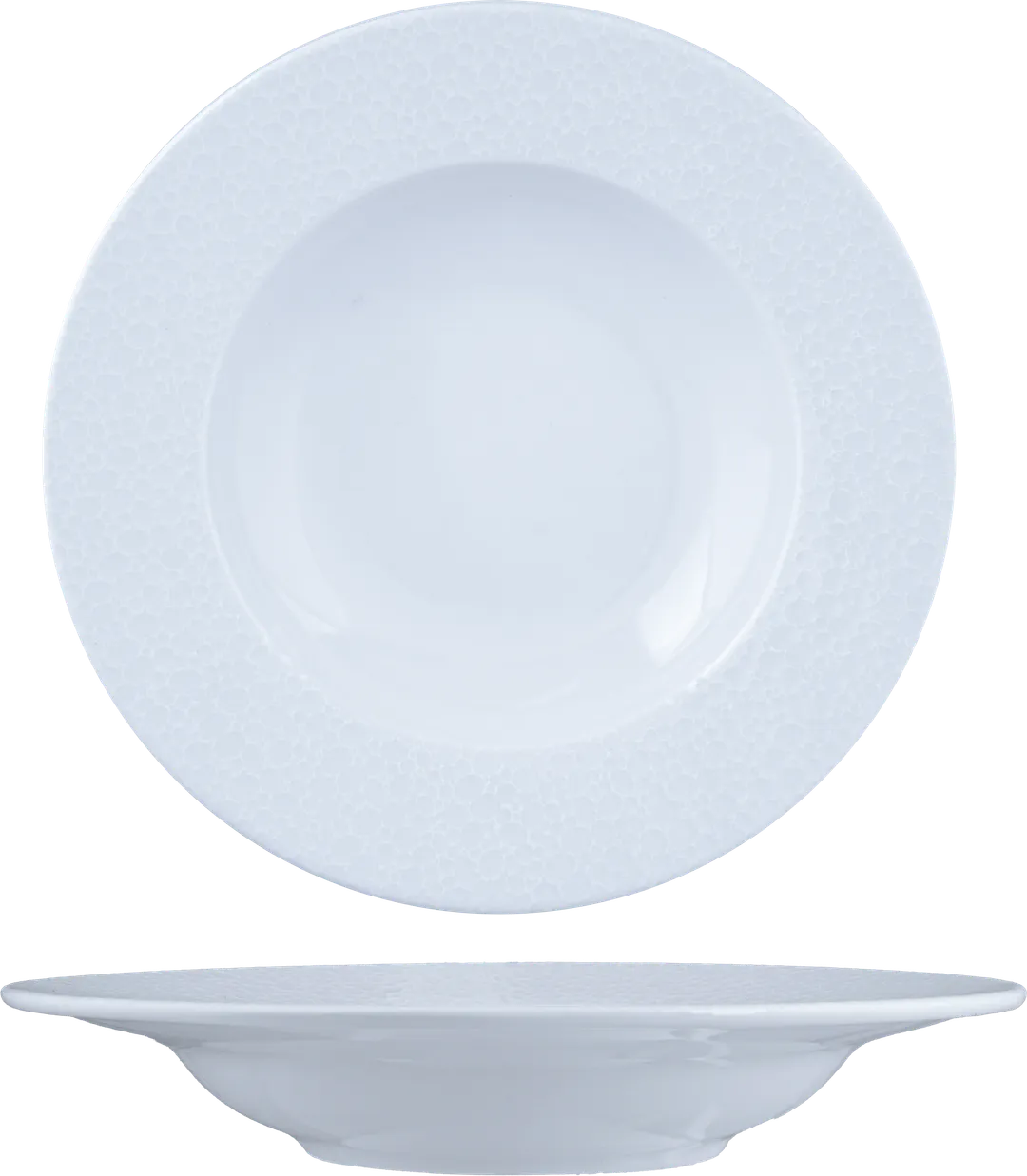 Ariane Porcelain DPRARN13B012023 9" Deep Rim China Plate, Glacier Mineral Porcelain, 12/Case