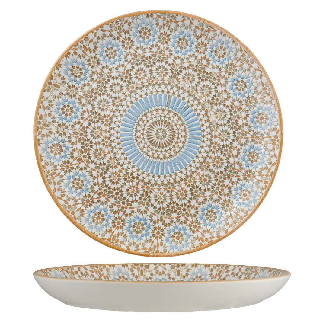 Ariane Porcelain DTIARN05Z011002 China Plate, 9" Flat, Porcelain, Round, Tangier - 6/Case