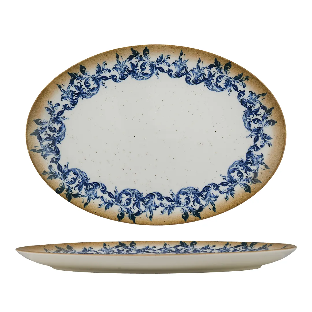 Ariane Porcelain DTIARN11K015002 Oval China Plate, 11" (28 Cm), Amalfi, Porcelain - 12/Case