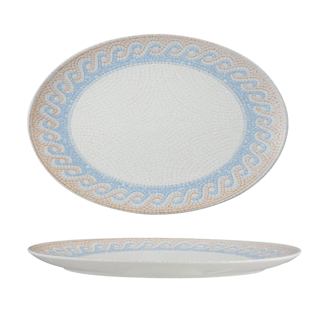 Ariane Porcelain DTIARN11L015003 Oval Titanium Plate, 8.812" Footed, 32cm, Porcelain – 6/Case
