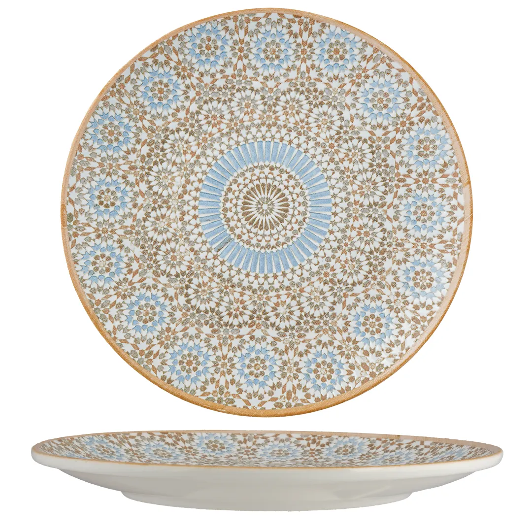 Ariane Porcelain DVCARN05Z011021 Vital Coupe Round Rimless Plate, 8.25", Tangier, Porcelain - 12/Case