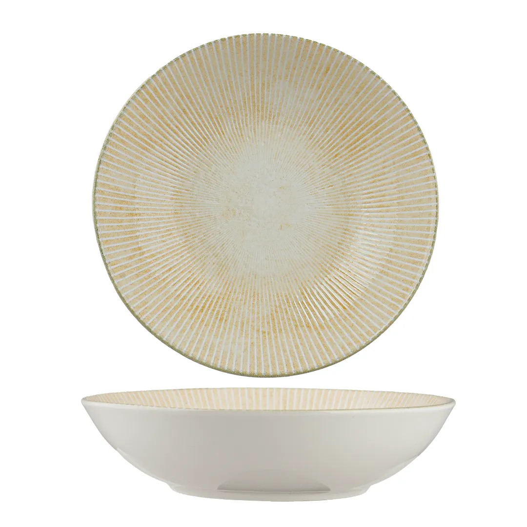 Ariane Porcelain DVCARN09S012002 Vital Coupe Round Cous Cous Deep Plate, 10 1/4" Paros Sand - 6/Case