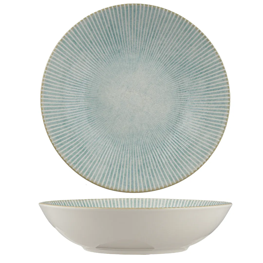 Ariane Porcelain DVCARN09T012018 Vital Coupe Round 7" Deep Plate, Paros Aqua, Porcelain – 6/Case