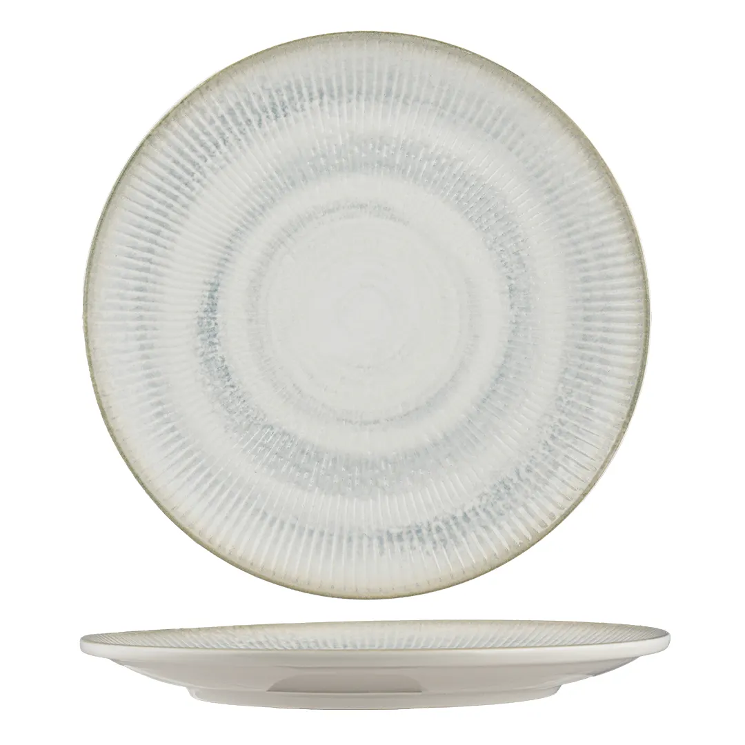 Ariane Porcelain DVCARN09V011024 Vital Coupe Round Rimless Plate 9 4/9" Aqua Porcelain - 6/Case