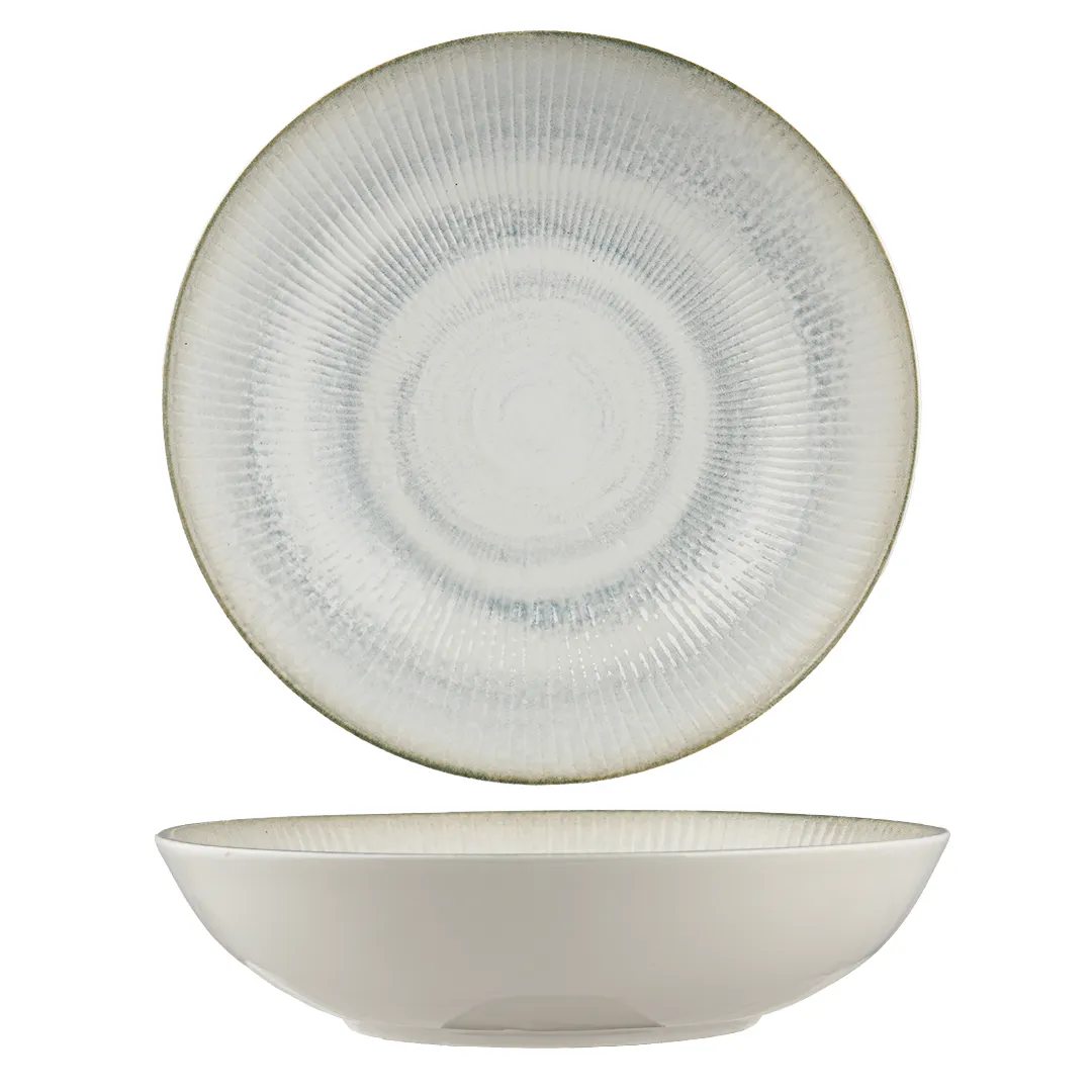Ariane Porcelain DVCARN09V012002 Vital Coupe Round Plate 10 1/4" 26 cm Aqua Shell Porcelain - 6/Case