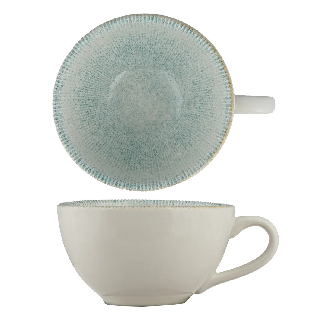 Ariane Porcelain DXRARN09T044016 Luxury China Cup, 5 2/5 Oz, Paros Aqua Porcelain – 12/Case
