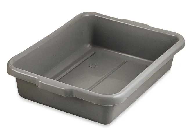 Browne USA 1908 Dish'n'Tote Box, 21.6"W x 16"D x 5"H, HD Plastic, Gray