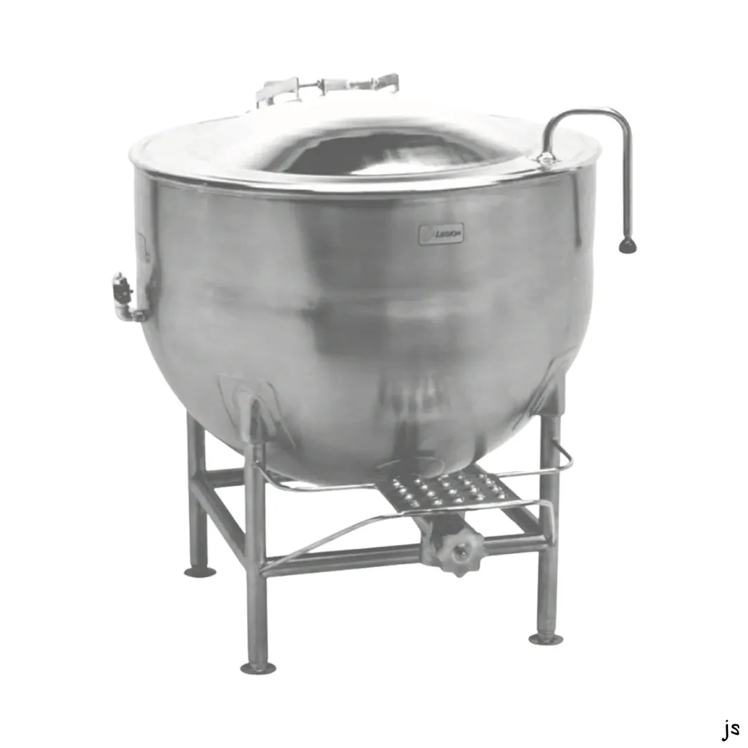 Legion LT-100 100 Gallon Floor Stationary 2/3 Steam Jacketed Direct Steam Kettle w/ Quad-Leg Base