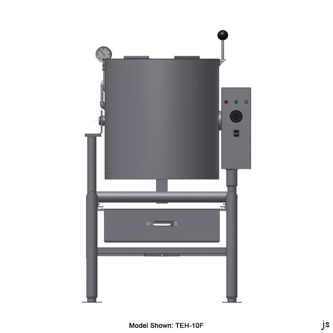 Legion TEH-10F-MV 10 Gallon Floor Tilting Full Steam Jacketed Electric Kettle w/ Quad-Leg Base