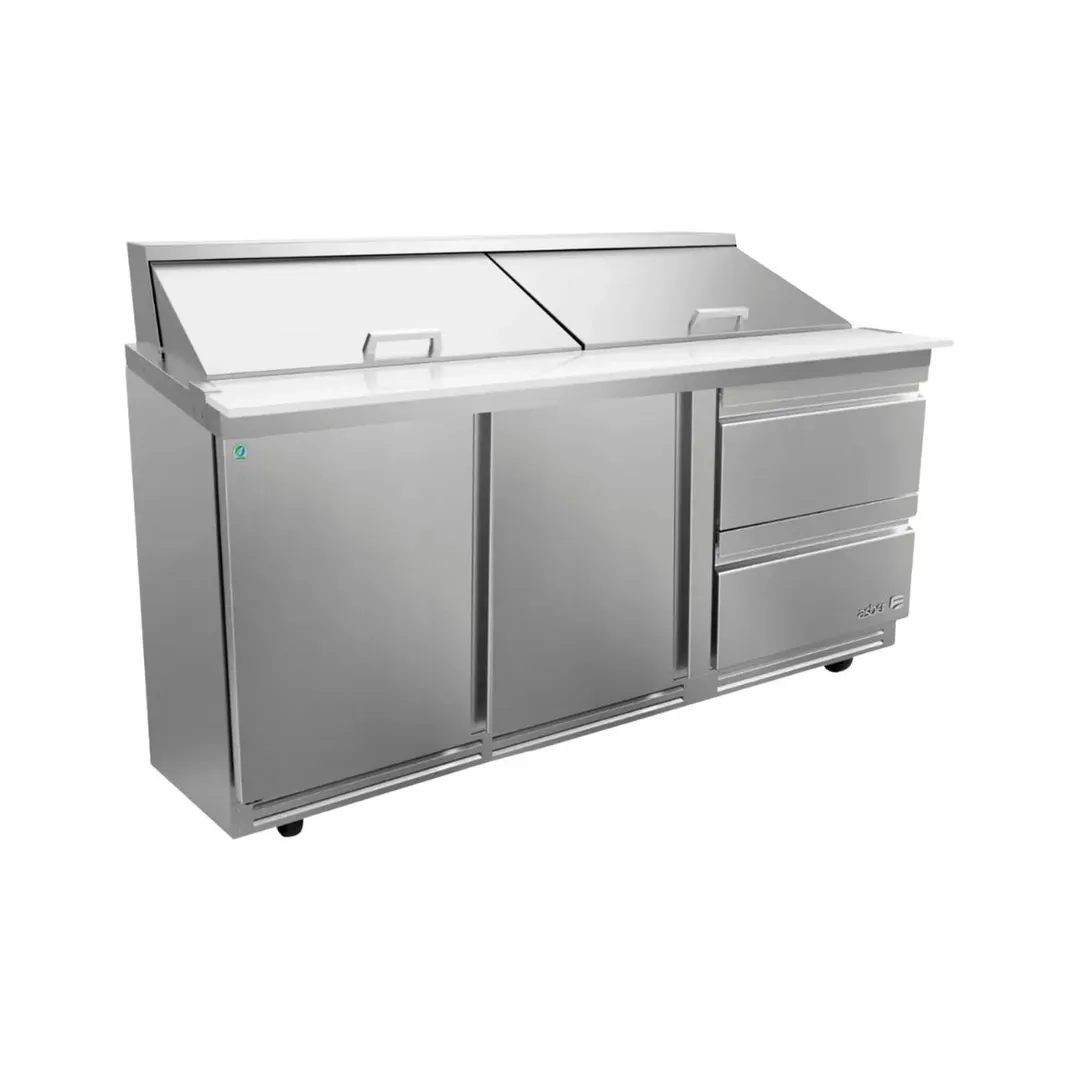 Asber APTM 72 30 D2 P 72" Mega Top Sandwich and Salad Prep Table w/ 2 Drawers & 2 Doors, 30 Pans
