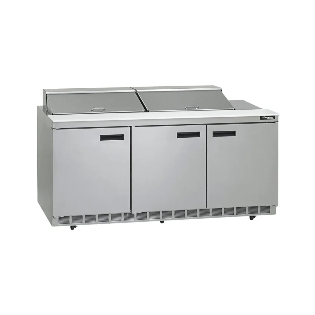 Delfield 4472NP-24M 72" 3-Door Mega Top Sandwich and Salad Prep Table, 24 Pans