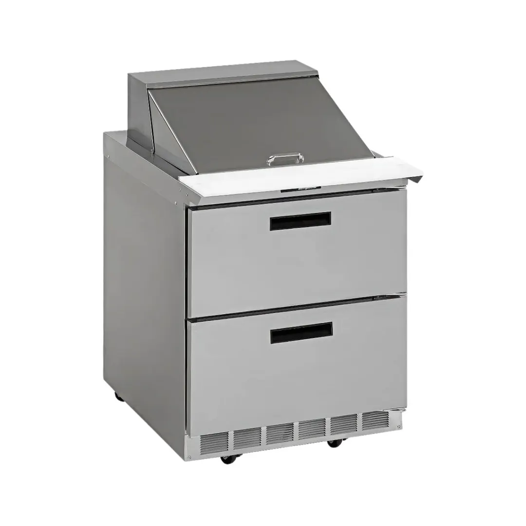 Delfield D4427NP-9M 27" Mega Top Sandwich Prep Table, 2 Drawers, 9 Pans, Stainless Steel