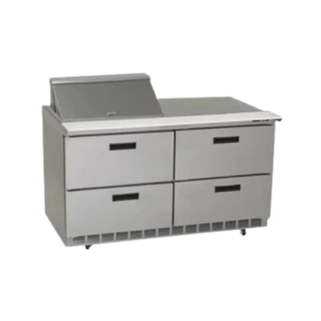 Delfield D4460NP-12M 60" 2-Section Mega Top Sandwich Prep Table, 4 Drawers, 12 Pans