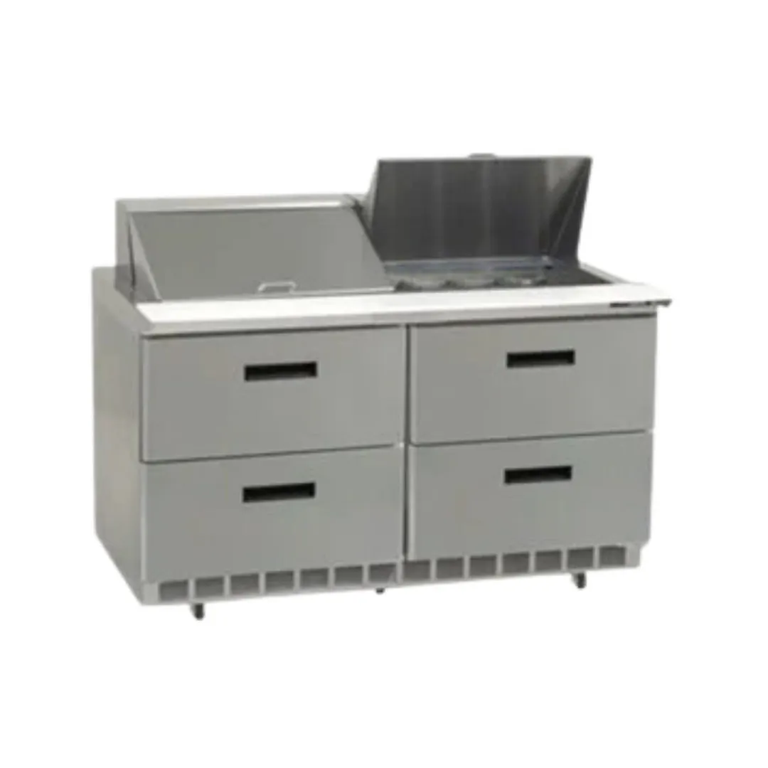 Delfield D4460NP-24M 60" 2-Section Mega Top Sandwich Prep Table, 4 Drawers, 24 Pans