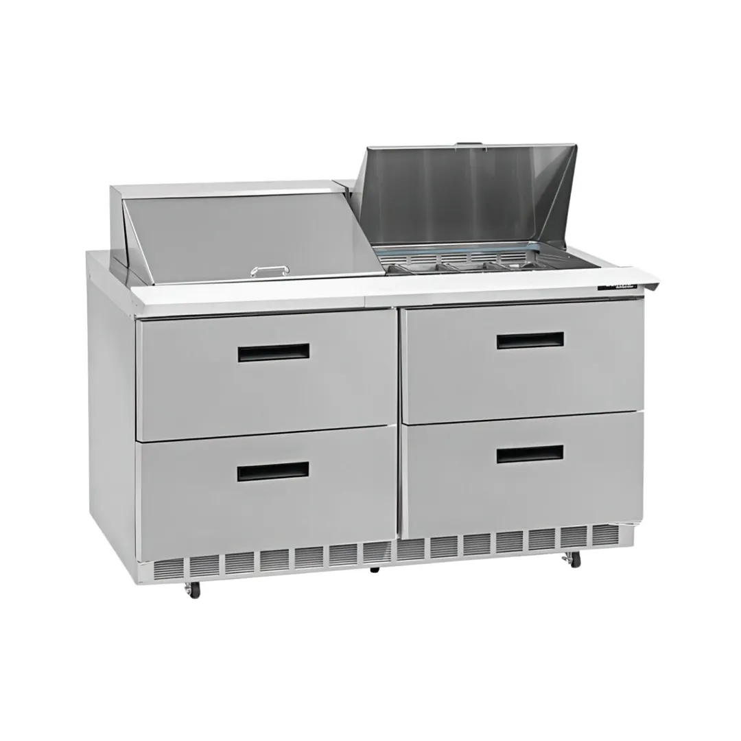 Delfield D4464NP-24M 64" 2-Section Mega Top Sandwich and Salad Prep Table, 24 Pans, 4 Drawers