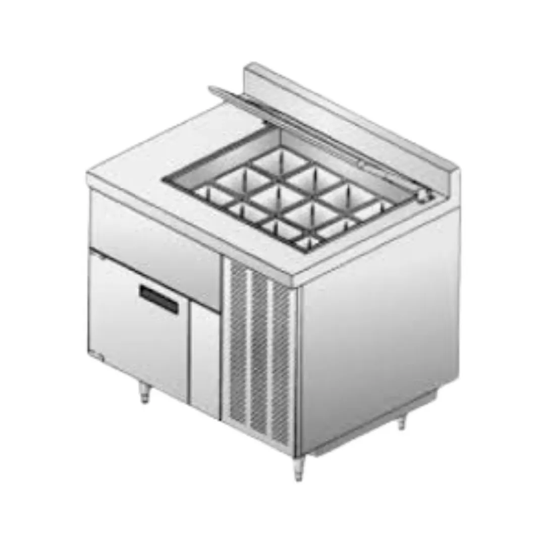 Delfield F18SC39BP 39" One Section Refrigerated Sandwich / Salad Prep Table w/ 1 Door, 8 Pans
