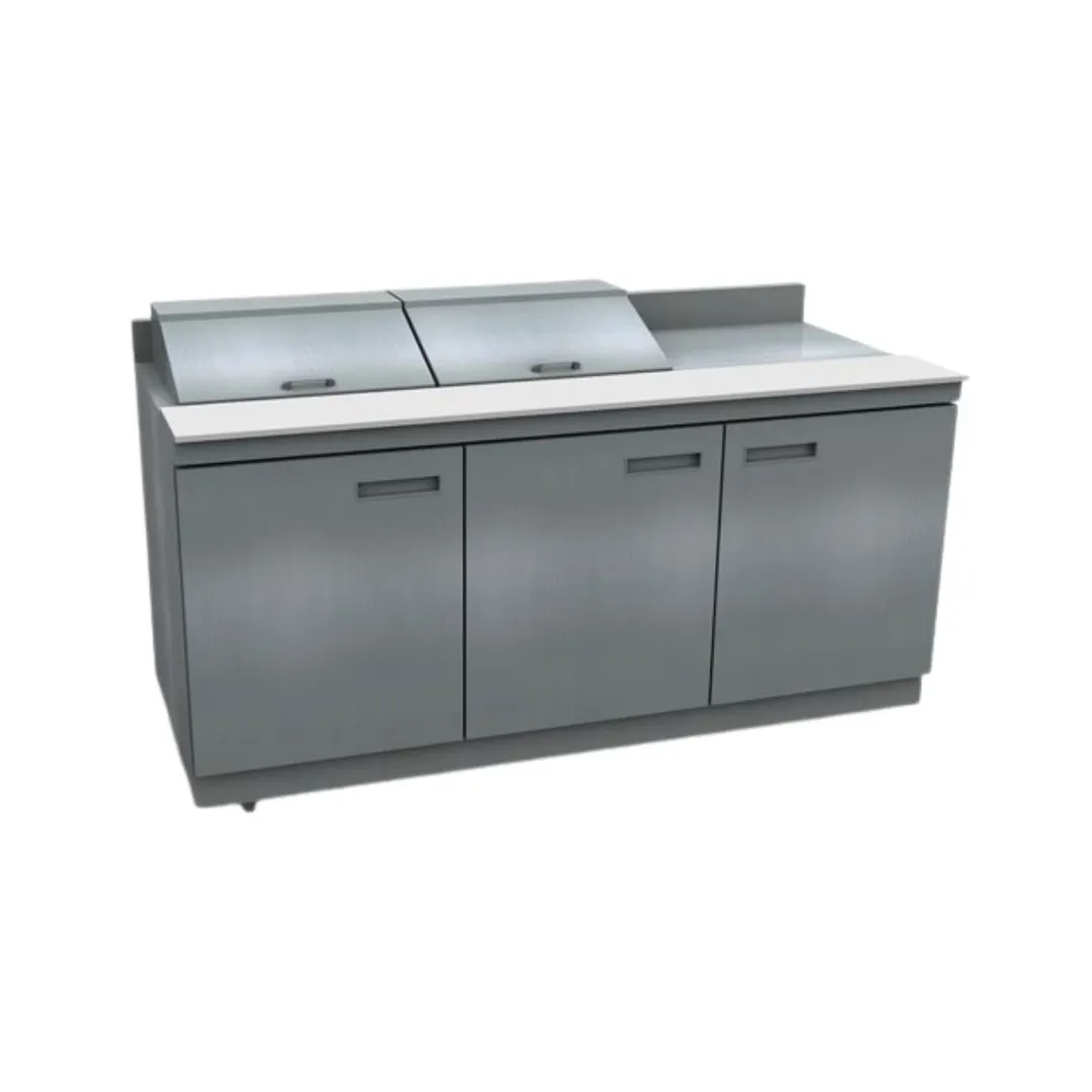 Delfield ST4472NP-12 72" 3-Door Sandwich and Salad Prep Table, 12 Pans, Stainless Steel