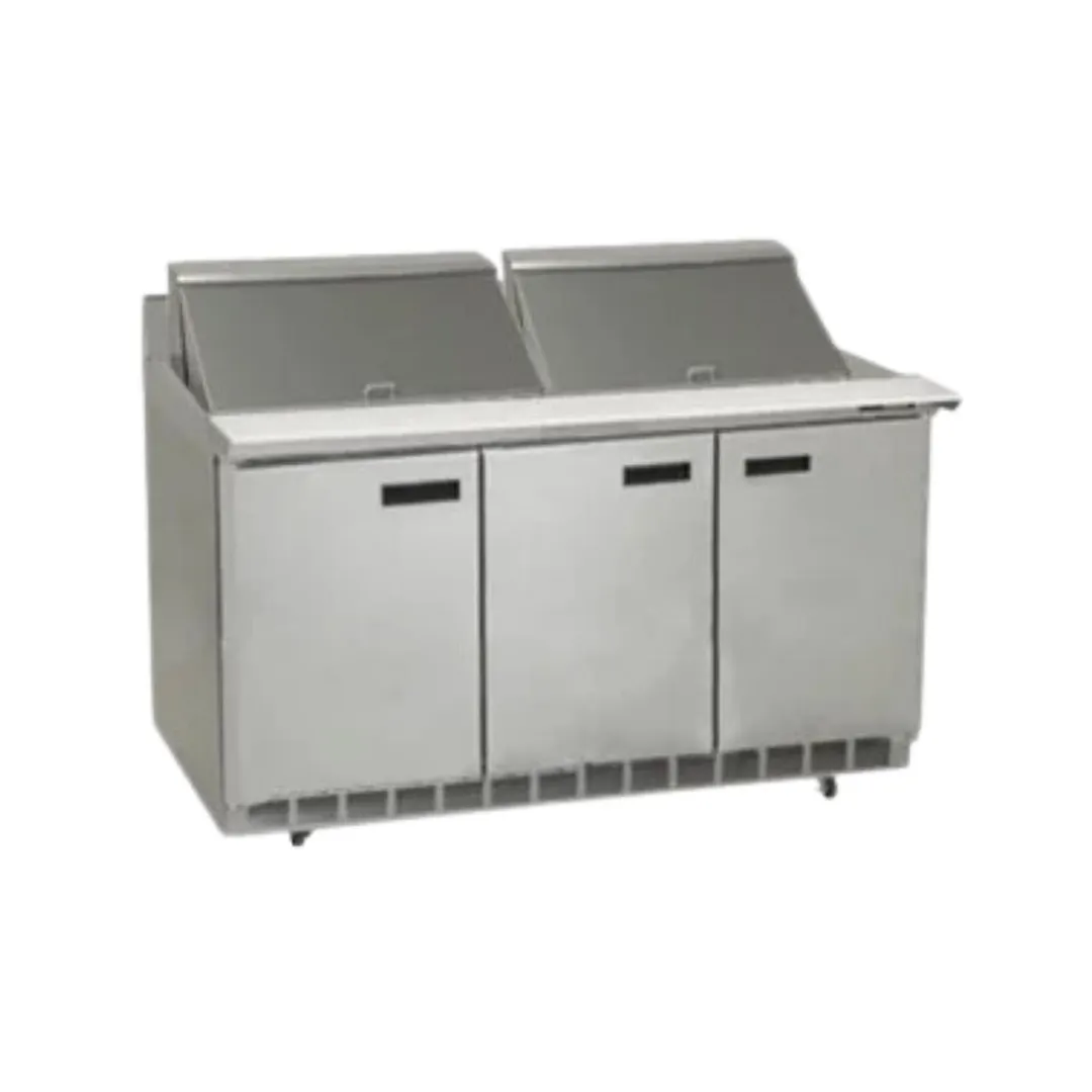 Delfield ST4472NP-24M 72" 3-Door Mega Top Sandwich and Salad Prep Table, 24 Pans