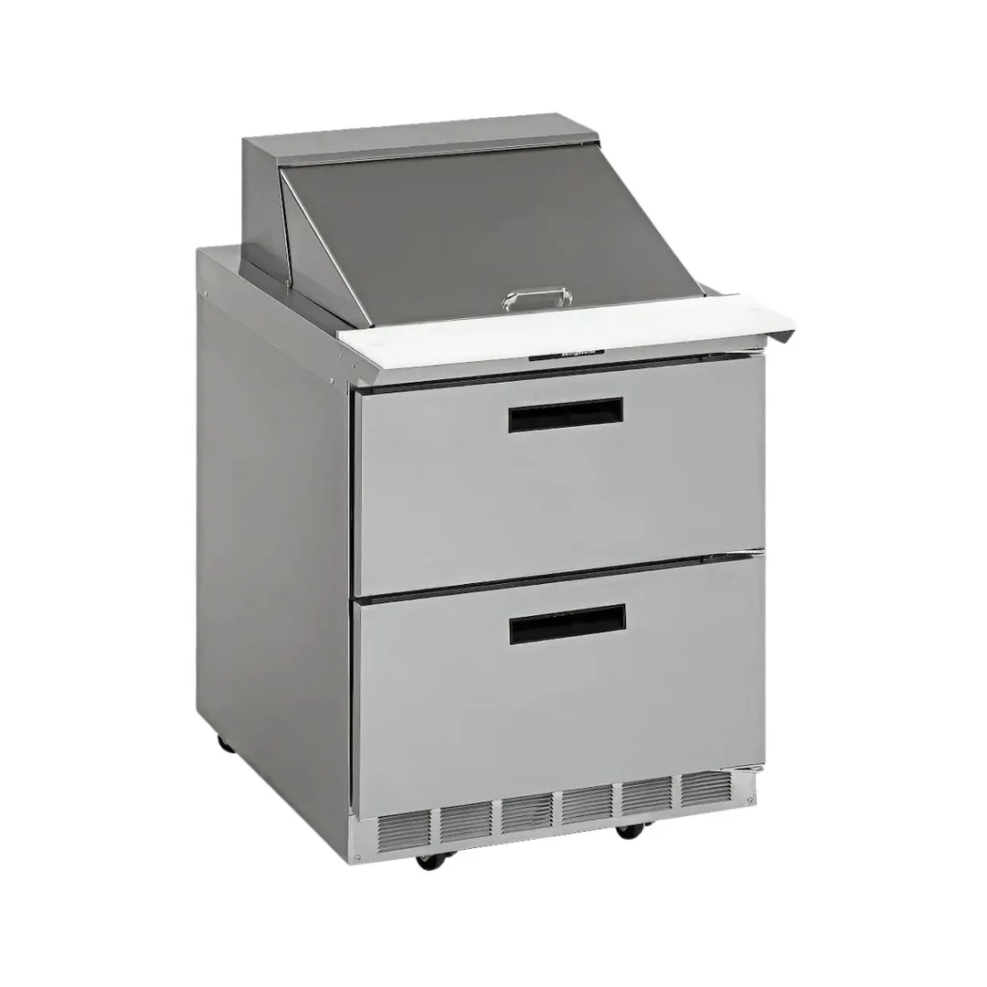 Delfield STD4427NP-6 27" 2-Drawer Sandwich and Salad Prep Table, 6 Pans, 8.2 Cu. Ft.