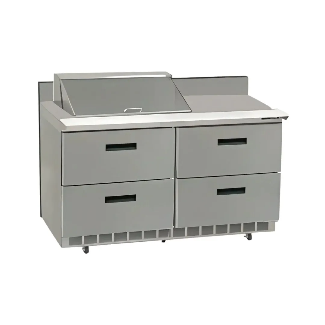 Delfield STD4448NP-8 48" 2-Section Sandwich and Salad Prep Table, 4-Drawer, 8 Pans, 16 Cu. Ft.
