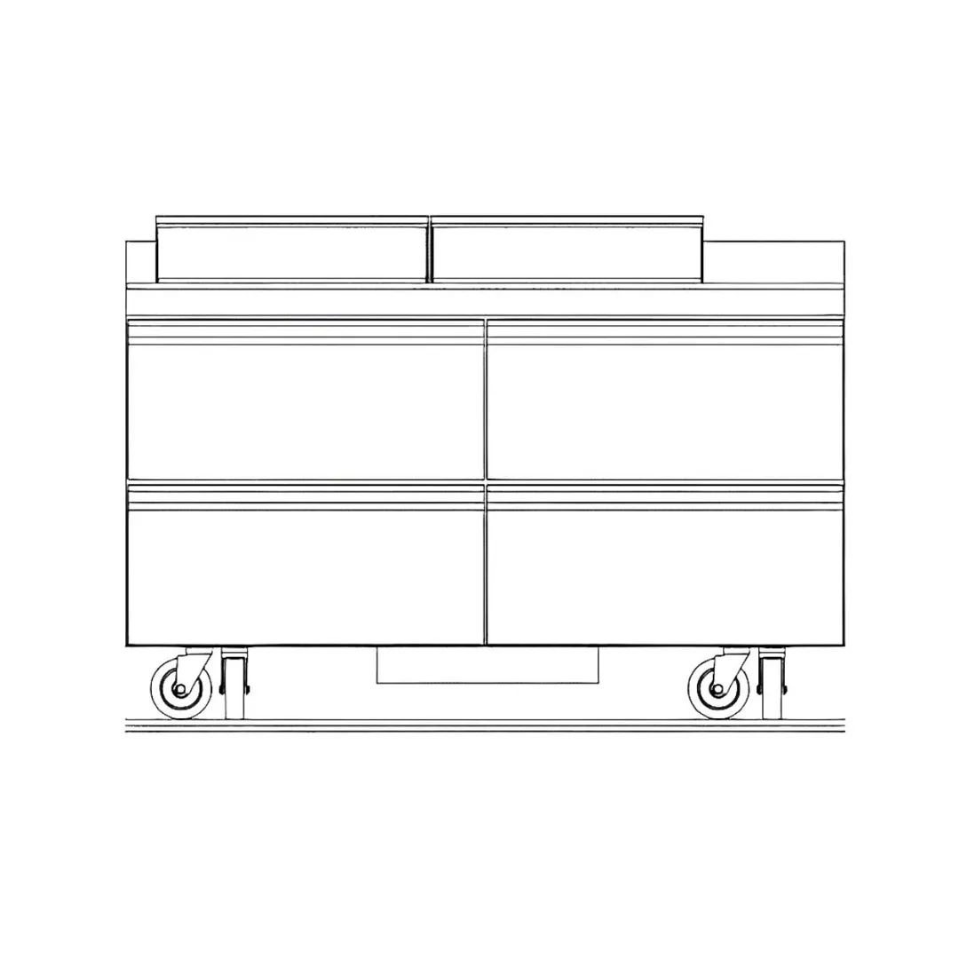 Delfield STD4460NP-12 60" 2-Section Sandwich/Salad Prep Table, 4-Drawer, 12 Pans, Stainless Steel