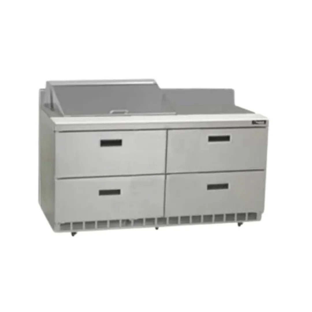 Delfield STD4460NP-8 60" 2-Section Sandwich and Salad Prep Table, 4 Drawers, 8 Pans