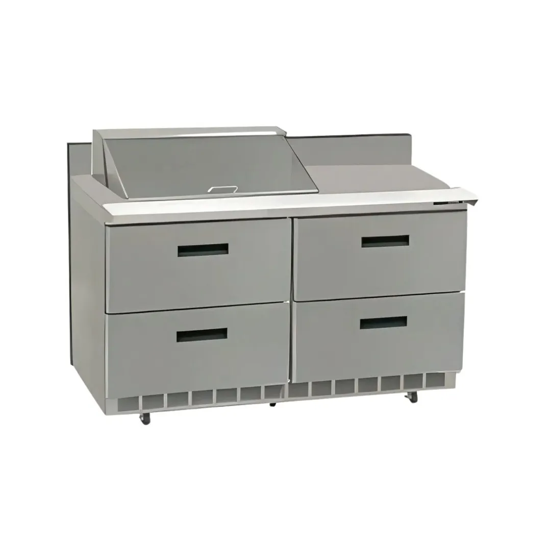 Delfield STD4464NP-8 64" 2-Section Sandwich and Salad Prep Table, 4 Drawers, 8 Pans, 21.6 cu. ft.