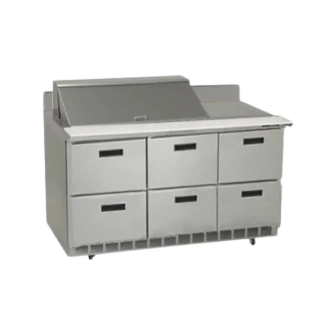 Delfield STD4472NP-18M 72" 3-Section Mega Top Sandwich and Salad Prep Table, 18 Pans, 6 Drawers