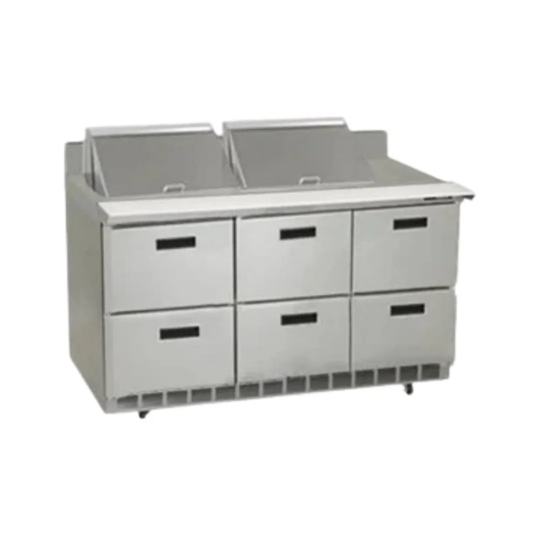 Delfield STD4472NP-24M 72" 6-Drawer Mega Top Sandwich and Salad Prep Table, 24 Pans, Stainless Steel