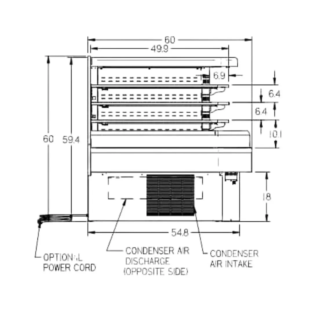 Federal Industries ECSS40SC 40" Refrigerated Self-Serve End Cap Display Case, 3 Shelves, 17.6 cu. ft.