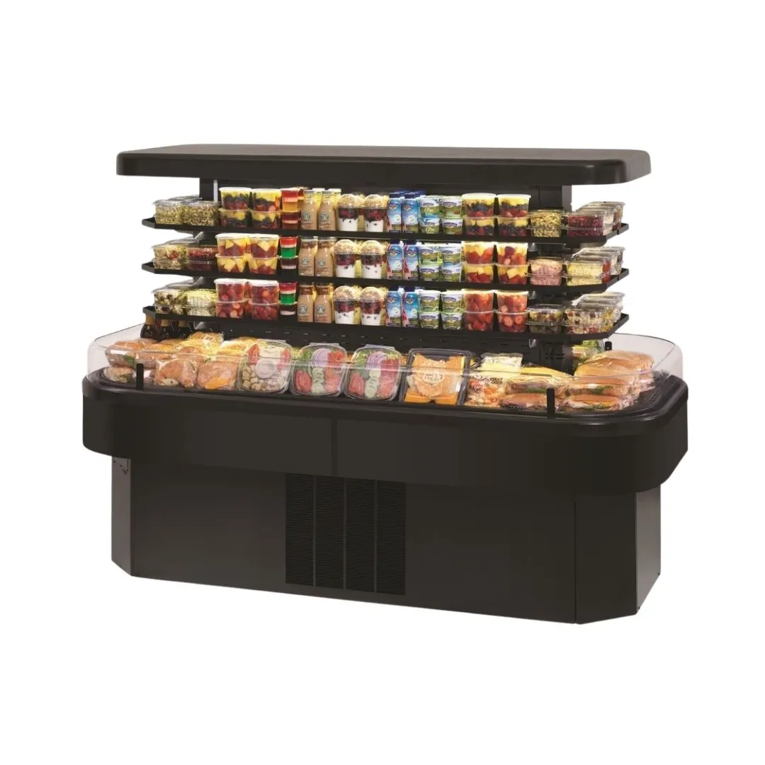 Federal Industries EIMSS60SC-3 60" Refrigerated Self-Serve Island Merchandiser in Black, 3 Shelves