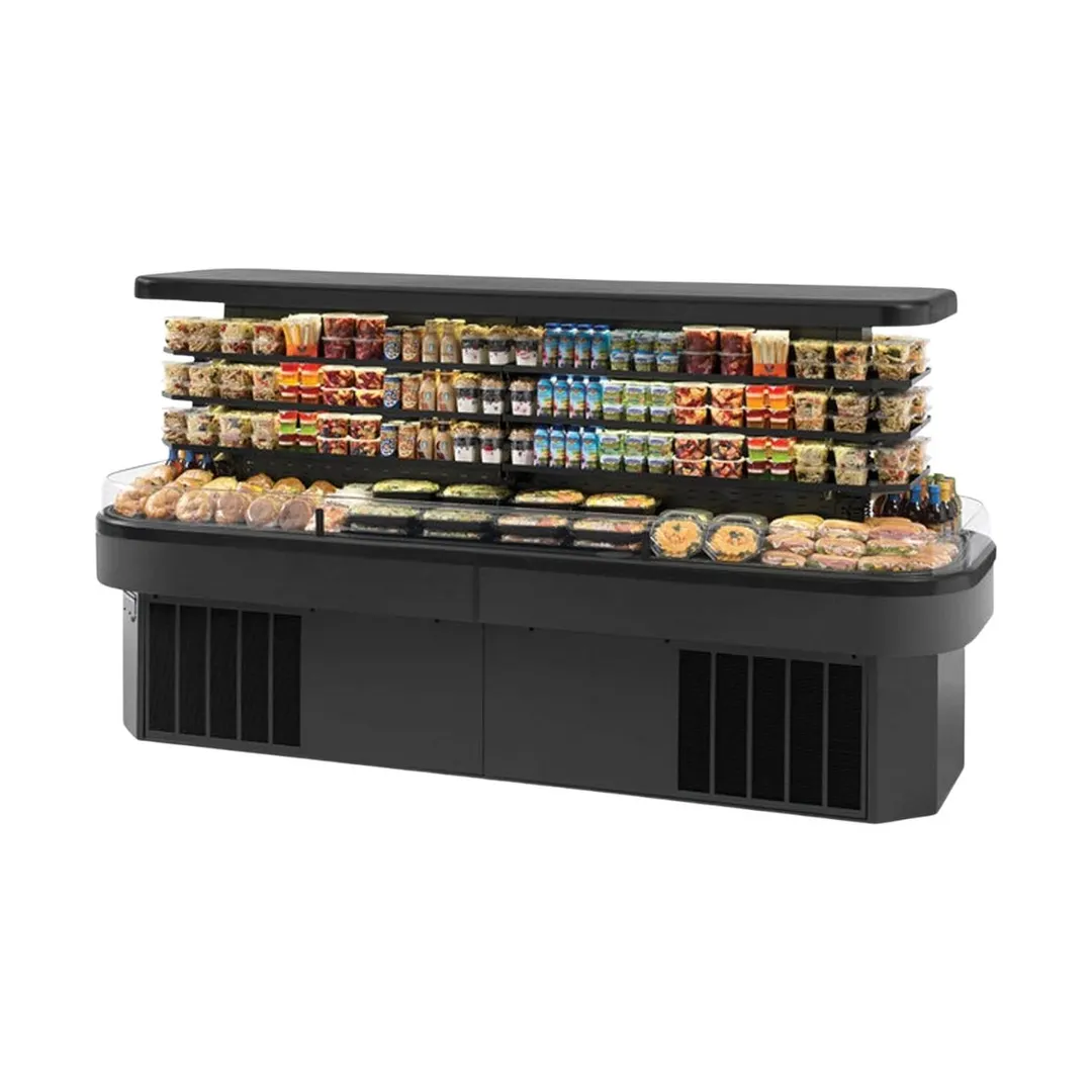 Federal Industries EIMSS84SC-3 84" Refrigerated Self-Serve Island Merchandiser in Black, 3 Shelves