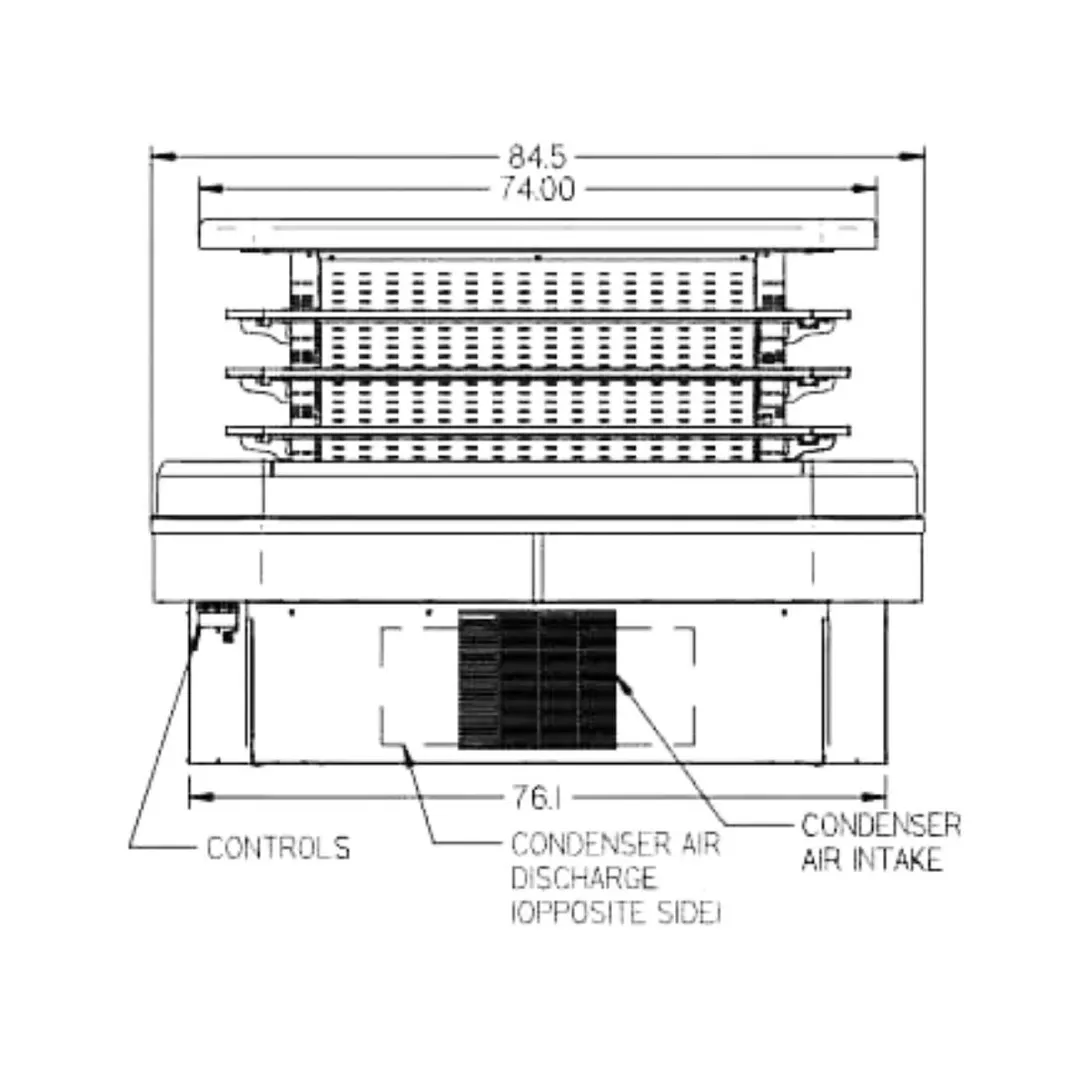 Federal Industries IMSS84SC-3 84" Refrigerated Self-Serve Island Merchandiser, 3 Shelves