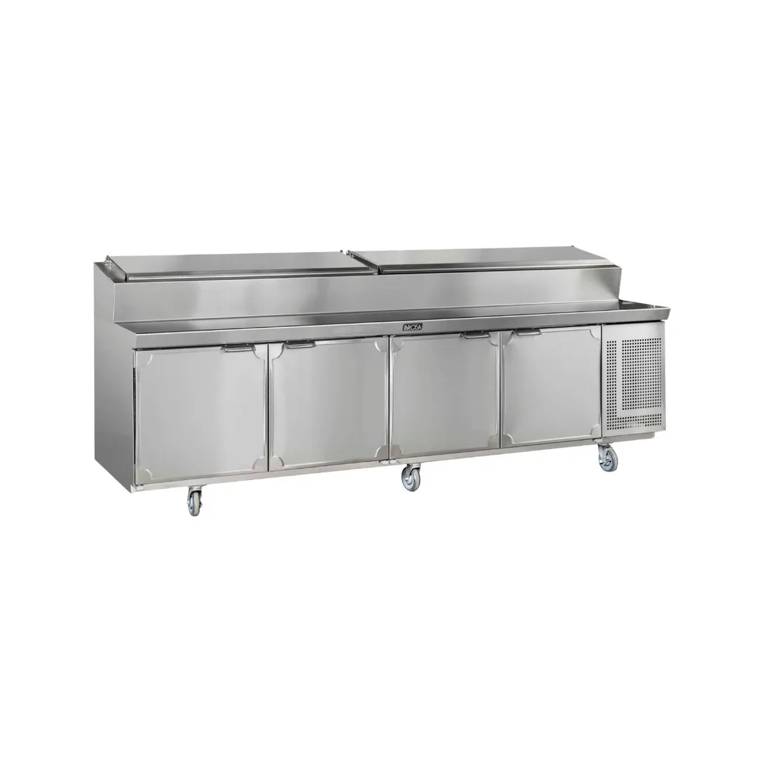 La Rosa Refrigeration L-12110-32 110" 4-Section Sandwich and Salad Prep Table w/ 4 Doors, 10 Pans
