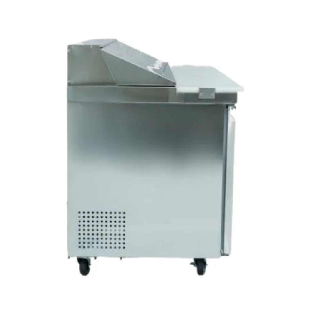 Norpole NE3R-SW 72" 3-Door Sandwich and Salad Prep Table, 18 Pans, Stainless Steel