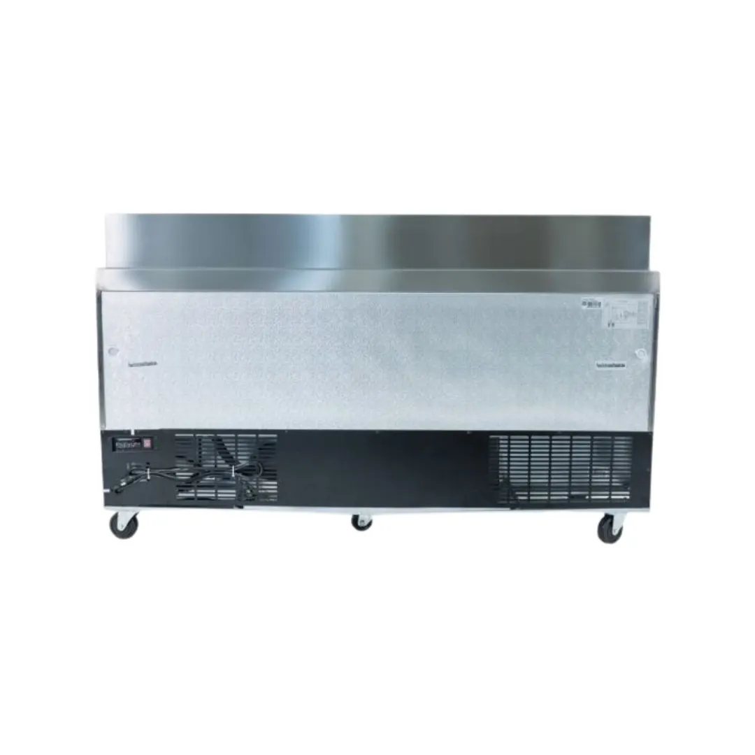 Norpole NE3R-SW 72" 3-Door Sandwich and Salad Prep Table, 18 Pans, Stainless Steel