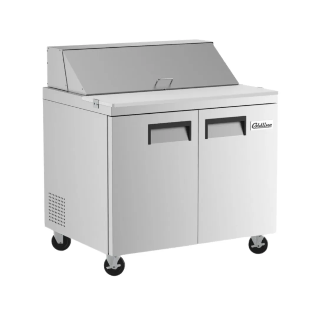 Coldline SP36 36" 2-Section Refrigerated Sandwich and Salad Prep Table, 10 Pans, Stainless Steel