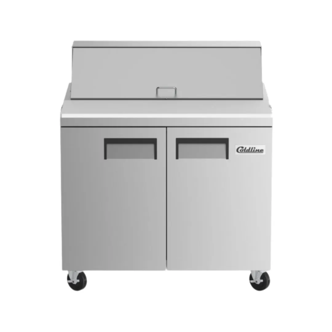 Coldline SP36 36" 2-Section Refrigerated Sandwich and Salad Prep Table, 10 Pans, Stainless Steel
